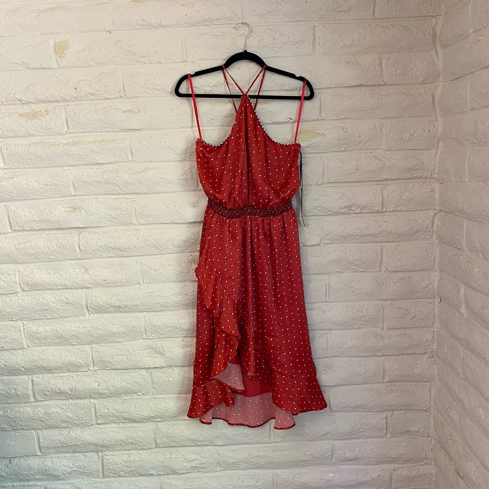 Red polka dot midi dress - Picture 1 of 5